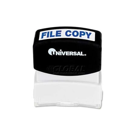 Universal Universal Message Stamp, FILE COPY, Pre-Inked/Re-Inkable, Blue UNV10104***